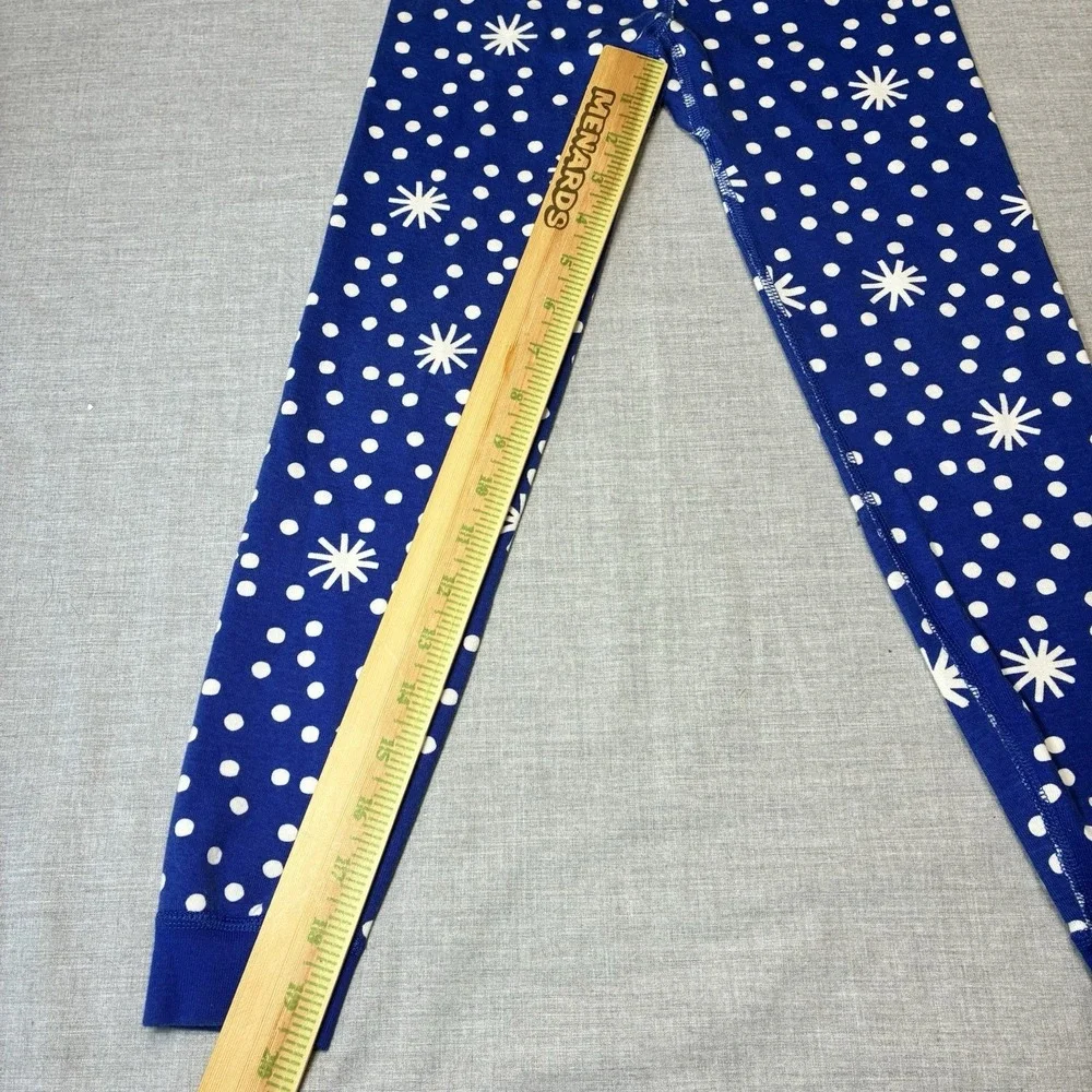 Hanna Andersson Organic Cotton Blue Snowflake  Fitted Pajamas 120 6-7 Holiday